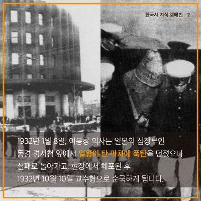 서경덕 교수가 이봉창 의사 의거를 기리기 위해 만든 카드뉴스의 한장면./서경덕 페?