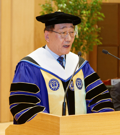 취임사 하는 김용학 연세대 총장