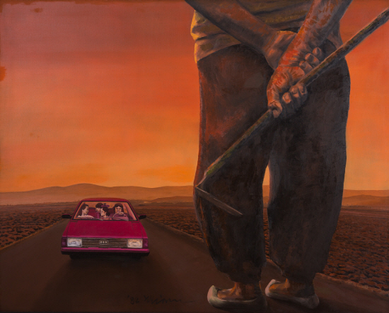 신학철, 시골길, 1984, 캔버스에 유채, 162x130cm