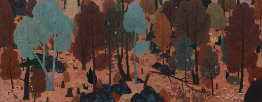 숲의 내부, 2015~2016, 캔버스에 아크릴릭, 158.8x407cm